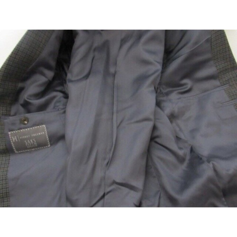 Hickey Freeman 42L Green Plaid‎ Cashmere Wool Sport Jacket Coat Blazer - Picture 8 of 11